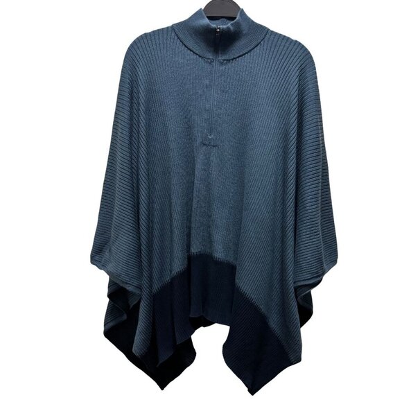Lululemon Womens On The Go Poncho Merino Wool Blue OS Oversized Fit - Picture 4 of 8